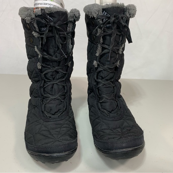 COLUMBIA WOMEN’S MINX MID II OMNI-HEAT BOOTS - BLACK, CHARCOAL size US9.5 UK7.5 - Picture 2 of 11